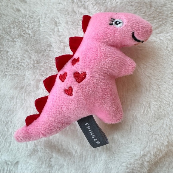 Pink Hearts Dinosaur Crinkle Cat or Dog Toy - Picture 3 of 4
